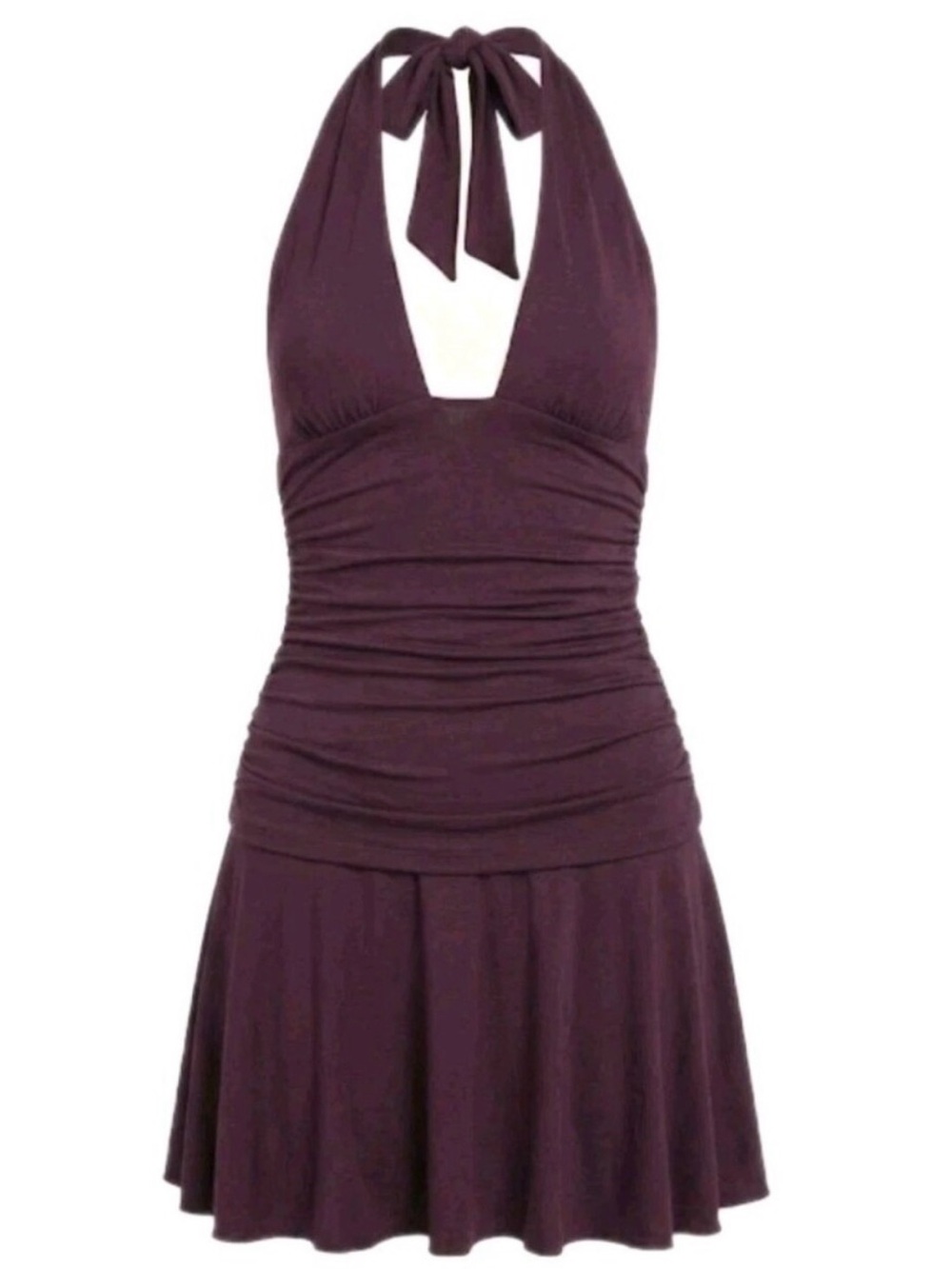 Princess Polly Plum Halter Ruched A-Line Dress